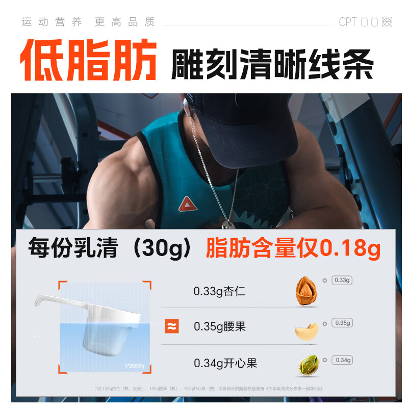 康比特乳清蛋白粉增肌塑形含分离乳清健身人士蛋白质粉1.36kg青柠酸奶味