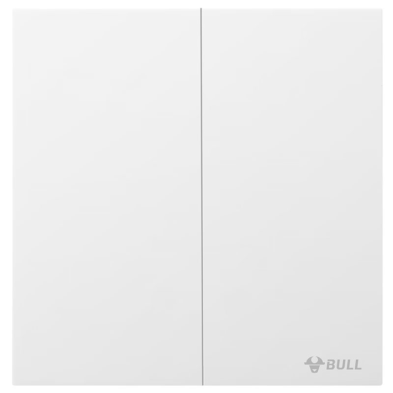 公牛（BULL）开关插座G57蝶翼超薄二开多控开关大面板开关 G57K214暮雪白暗装