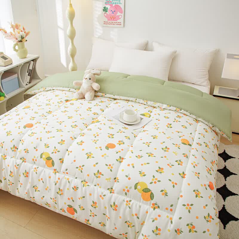 【69.9包邮】软贝 秋冬A类羽丝棉加厚冬被约5斤 柠檬200x230cm