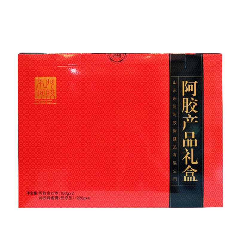 东阿阿胶官方授权阿胶礼盒胶原蛋白肽蜂蜜膏4瓶+阿胶枣2袋 送长辈礼品营养 阿胶蜂蜜膏 220g*4瓶 阿胶枣礼盒