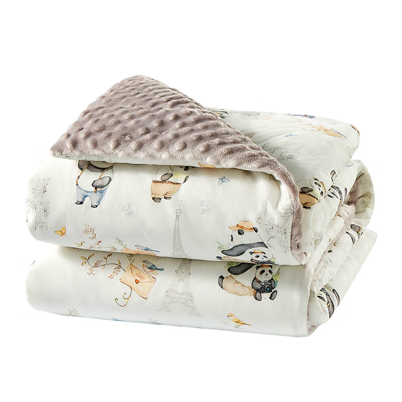 ELLE BABY婴儿豆豆毯宝宝秋冬抱被水晶绒恒温蓄热A类防静电无荧光 巴黎之旅 130g