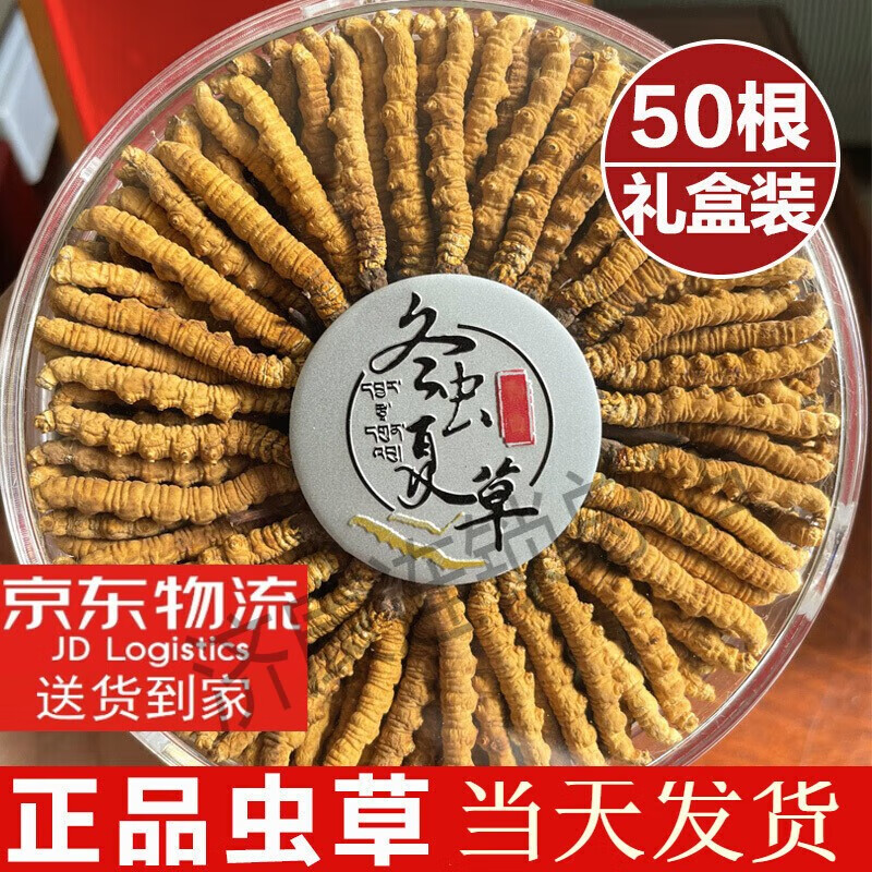 北京同仁堂冬虫夏草藏区雪冬虫夏草2片/克干货冬虫夏草礼品50祇冬虫夏草官方 50根礼盒装【规格2根1克】 京东折扣/优惠券