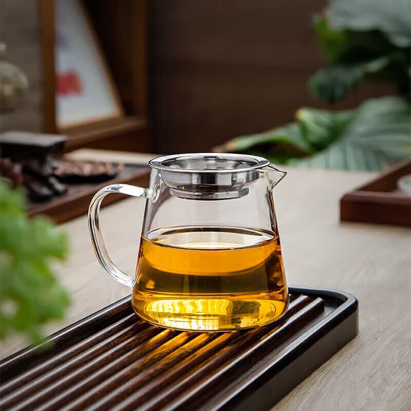 唯铭诺（WEIMINGNUO）玻璃杯公道杯耐热泡茶水分离杯过滤分茶器茶道杯带茶漏套装茶海