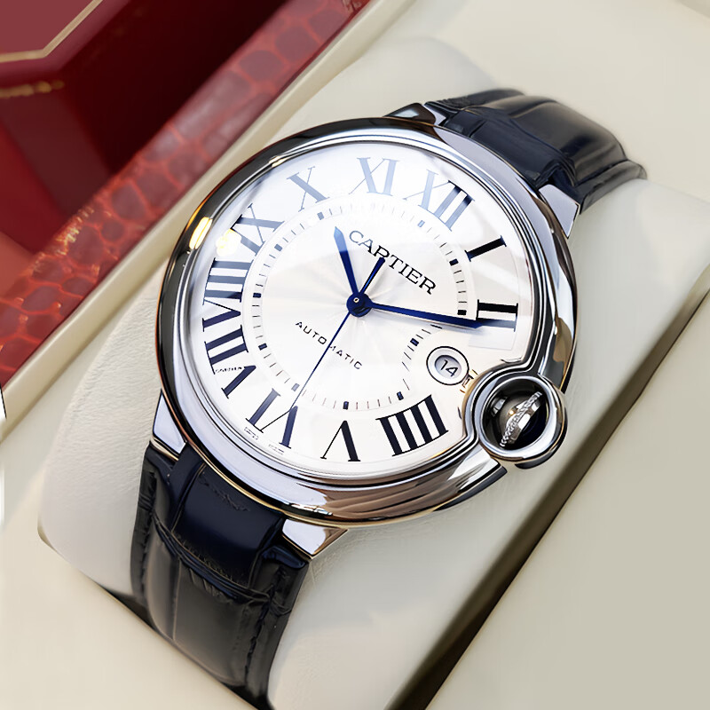 卡地亚（Cartier）【二手99新】卡地亚蓝气球系列男表自动机械男士情人节礼物腕表手表钟表生日礼物瑞士名表 【42mm白盘皮带】W69016Z4