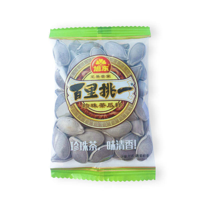 旭東【珍珠茶】旭東瓜子百里挑一瓜子綠茶味南瓜子小包裝奶香抹茶味 珍珠茶瓜子500g