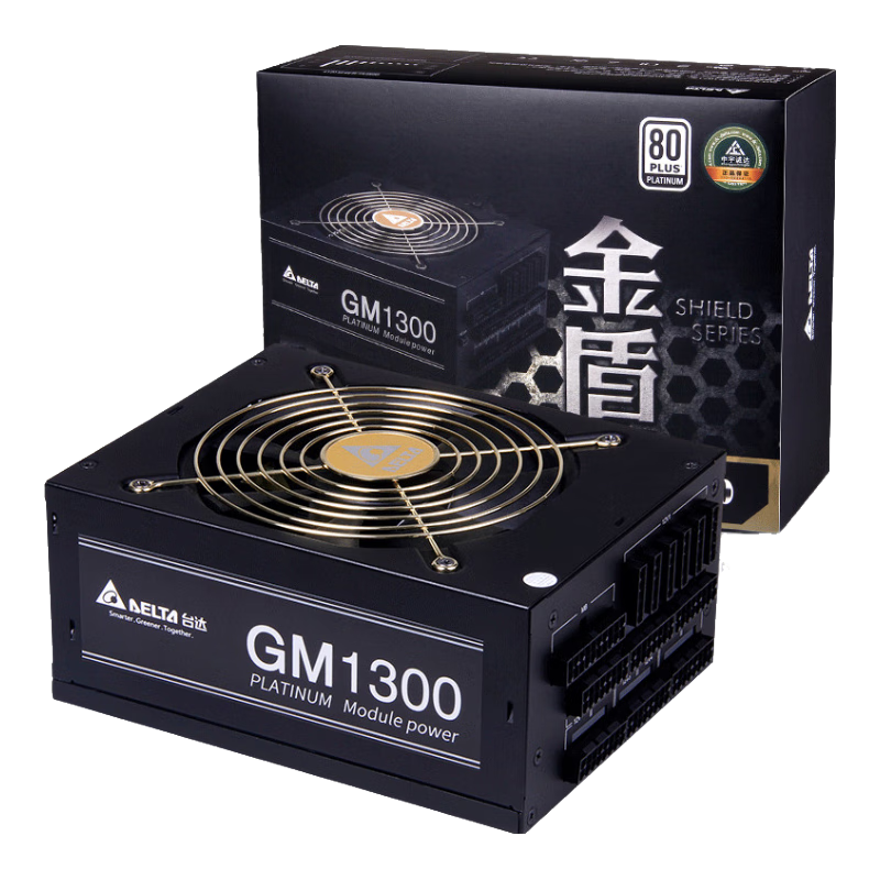 臺達（DELTA）額定1300W GM1300模組電腦電源（80PLUS白金 /日系主電容/13.5CM滾珠溫控風(fēng)扇）