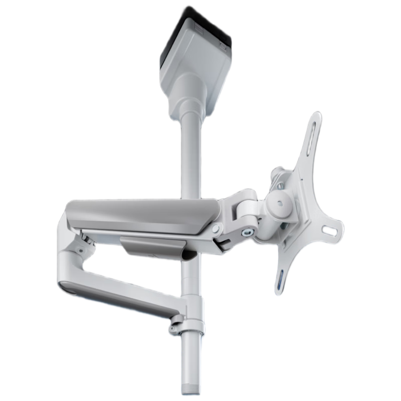 Brateck北弧 顯示器支架 倒掛機(jī)械臂 電腦支架桌面夾式底座 倒裝屏幕升降臂E350pd白17-32吋 宿舍懸空托架