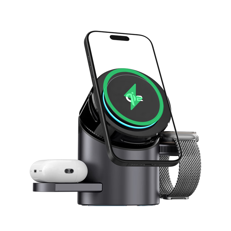 MOYIEAKAN Qi2֤߳һƻMagsafe֧iWatchֱiphone16ֻ15վ 콢-ҡqi2֤һת