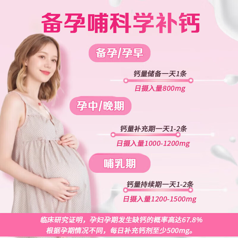 迪巧孕妇液体钙小粉条女士补钙柠檬酸钙k2钙片备孕中晚期含钙高不便秘 【拍1发7盒正装】孕妇液体钙 20条*6盒