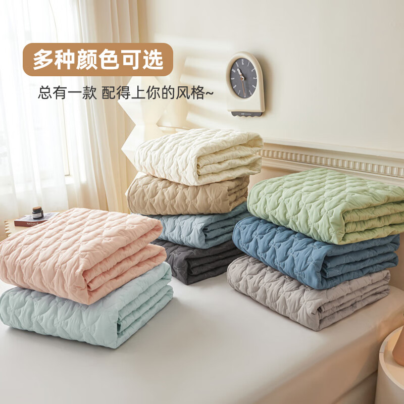 雅鹿加厚夹棉床笠防尘绗缝床罩三件套隔脏床盖床垫保护套床上用品 蝴蝶结床笠-奶茶【蓬松柔软 四季通用】 180*200cm单床笠+枕套一对