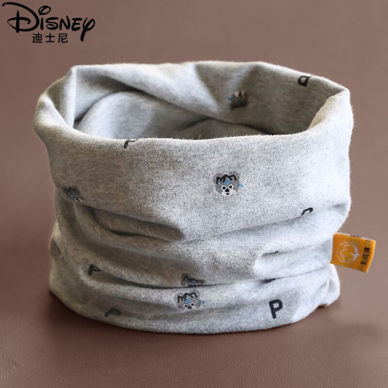 迪士尼（Disney）A类纯棉儿童围脖宝宝秋冬脖套男小孩冬季套头婴儿围巾防风保暖女 卡皮巴拉-姜黄 0-10岁