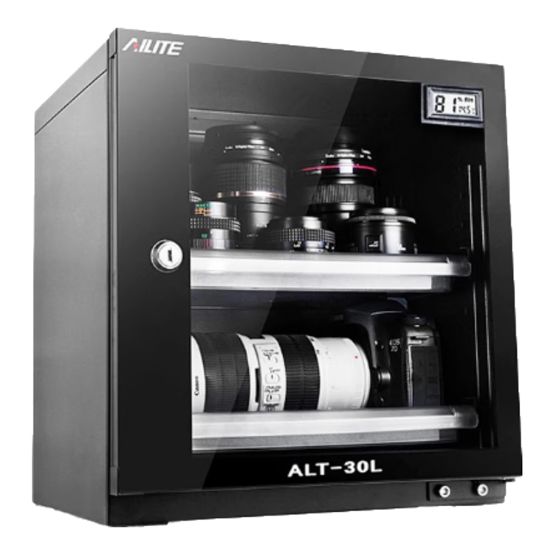艾勵特單反相機(jī)鏡頭防潮箱麥克風(fēng)半導(dǎo)體電子防潮箱珠寶攝影器材除濕柜油票茶葉鏡頭家用辦公恒濕大干燥箱 ALT-30L黑色-無恒濕無LED