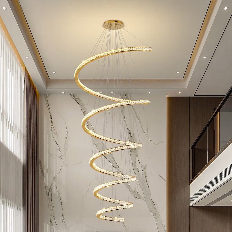 2025新款别墅复式楼水晶大吊灯客厅灯吊灯挑空跃层