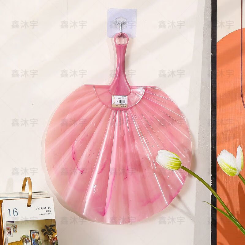 厂家直供加厚新型耐用彷玉壳冷扇香蒲扇便携式高端彷古风格一 彷玉石扇子粉色 5个