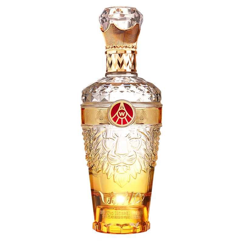五粮液股份 透明狮子52度白酒 500ml*2瓶+礼袋