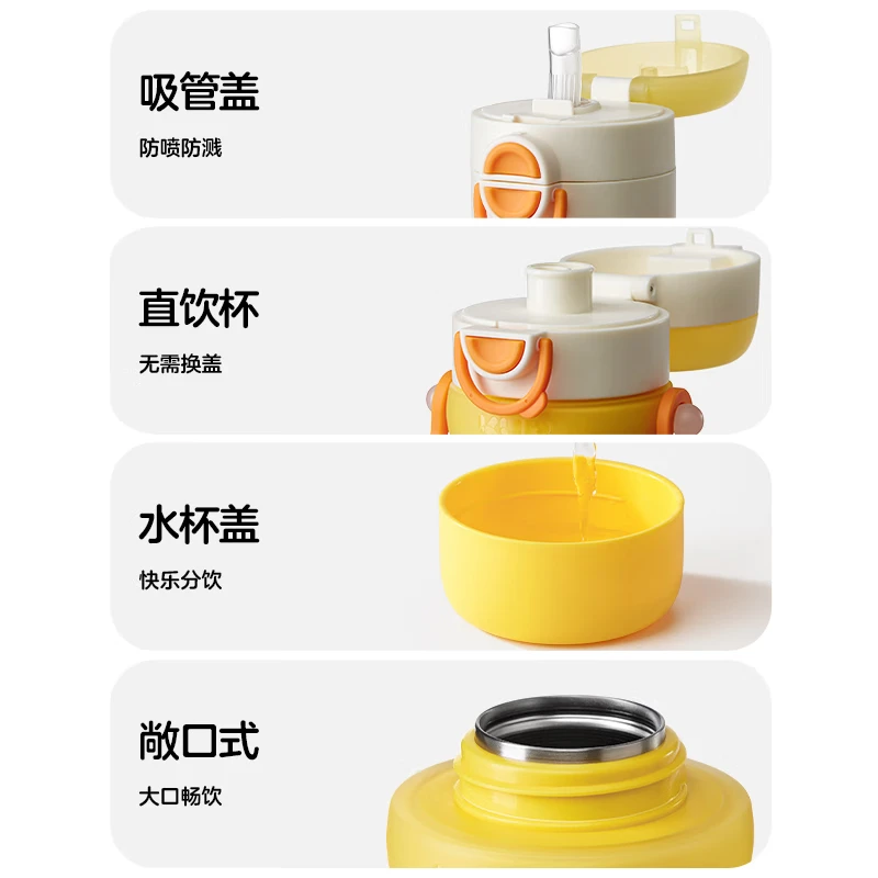 可优比(KUB)专用配件盖防摔婴儿学饮宝宝水杯 向日葵黄 500ml