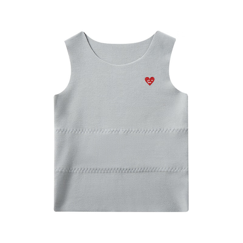 ELLE BABY婴幼儿童背心宝宝打底衫德绒马甲保暖秋冬款无骨缝A类可机洗 灰蓝 120 【建议身高108cm-120cm】