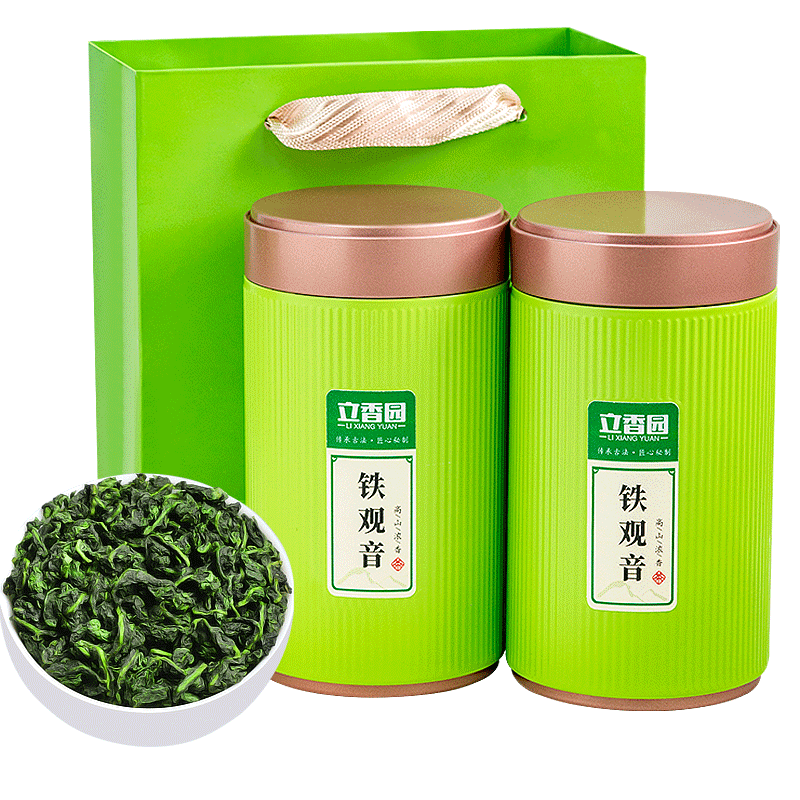 立香園年貨送禮茶葉正宗鐵觀音濃香型新茶福建安溪高山蘭花香伴手禮盒裝 125克*2罐