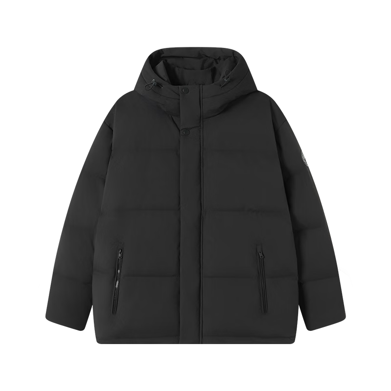 京东京造羽绒服男鸭绒加厚防寒工装面包服短款冬季外套衣服 黑色 L