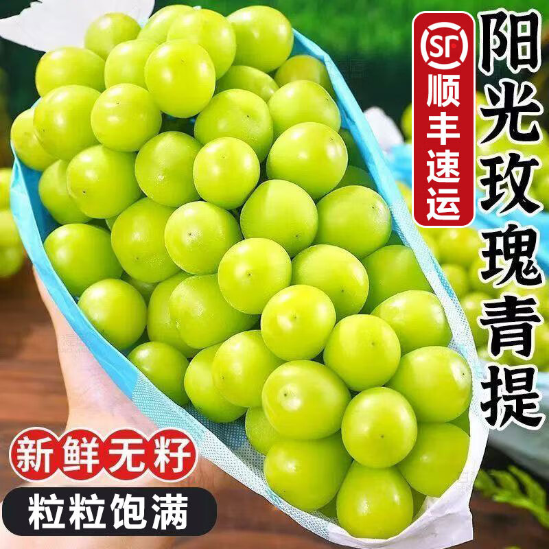 泽华果品山西阳光玫瑰 晴王葡萄香印提子新鲜水果整箱 阳光玫瑰4.5-5斤单果8g+ 京东折扣/优惠券