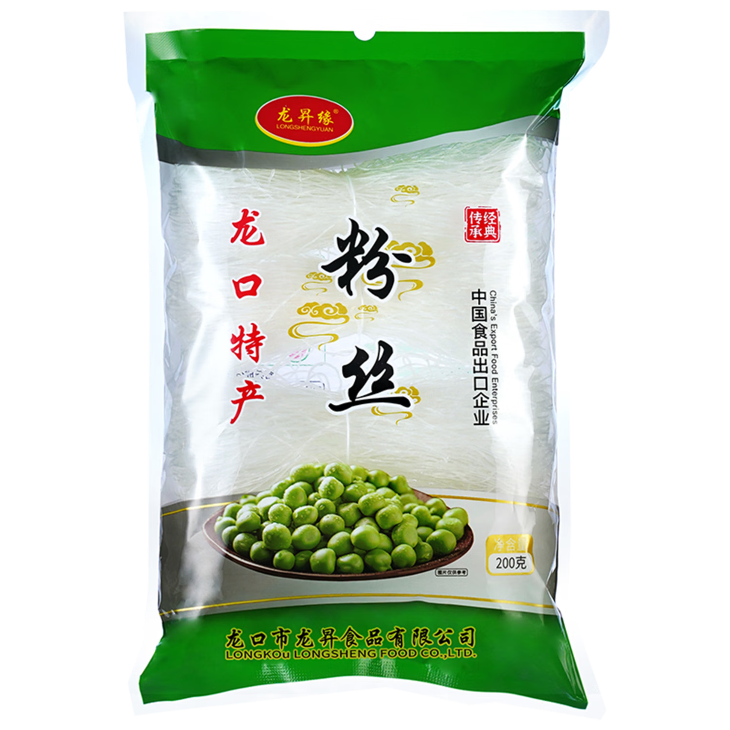 龙昇缘 山东龙口特产粉丝  产地直发 豌豆粉条家用商用凉拌粉丝 特产粉丝200克*1袋