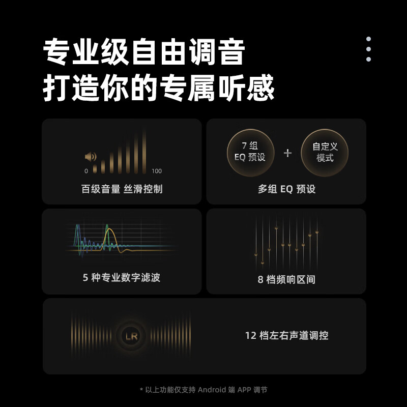 魅蓝HD2 Pro HiFi解码耳放小尾巴 4.4平衡/3.5插孔音频解码器双43131芯片/APP调节/大推力