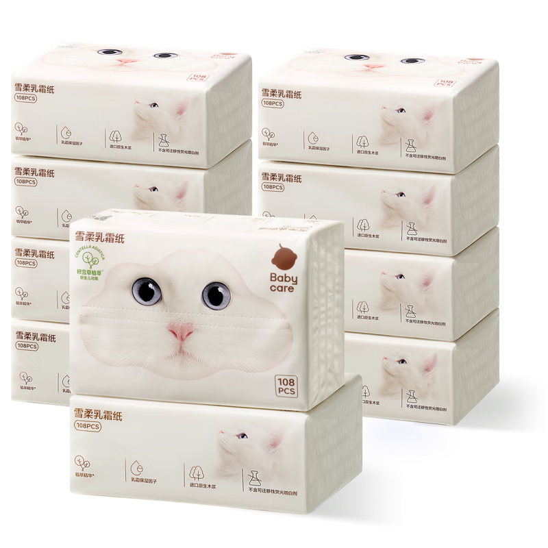 babycare Ӥ��ѩ��� ���������ֽ 108��*10�� ��˪ֽ ��ౣʪ��ֽ 35.9Ԫ