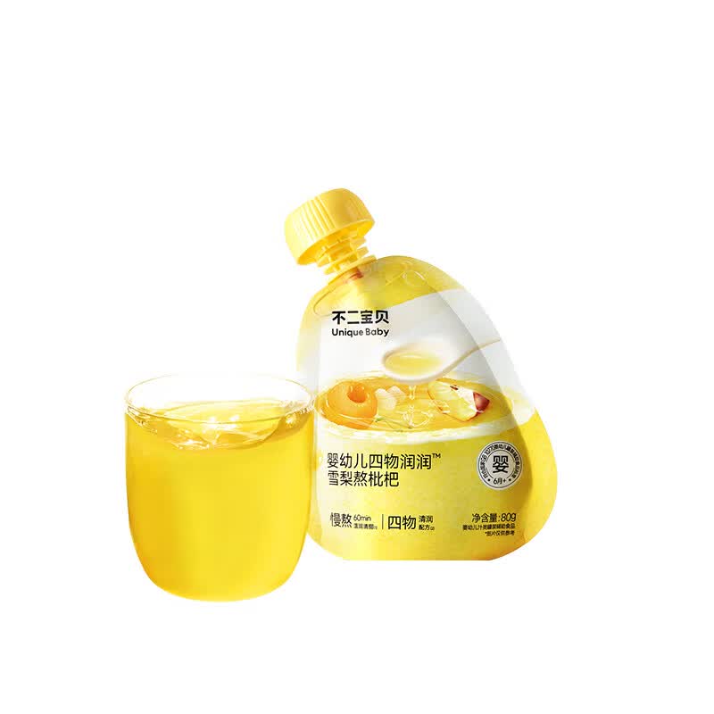 不二宝贝雪梨枇杷汁金银花婴儿苹果水儿童果汁搭无糖饮料秋梨膏 【10袋 | 雪梨熬枇杷】婴幼儿雪梨枇杷水 80g*10袋