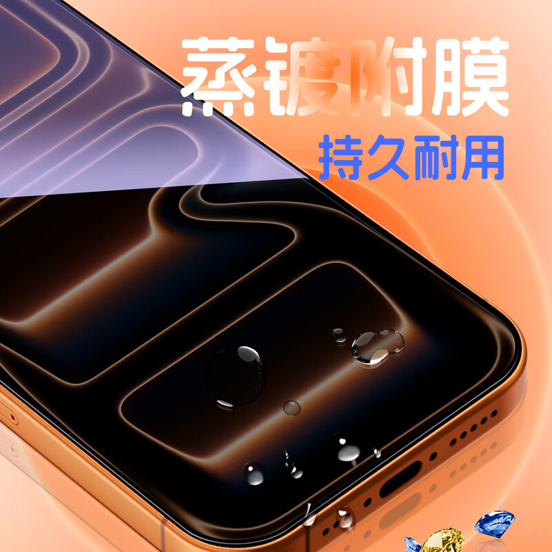 赛翡蓝宝石适用新款iPhone17ProMax手机贴膜苹果16/17Pro防偷窥保护膜17Air全屏覆盖15Plus高清高透超耐刮膜 【高清款】真蓝宝石 超清防刮耐磨 iphone 16 Pro