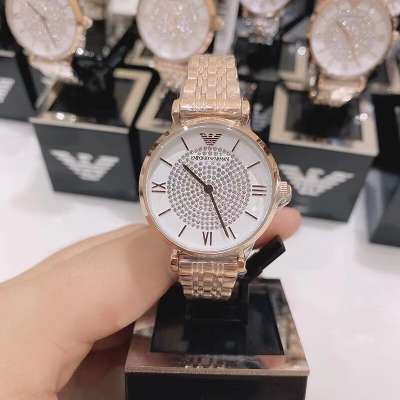 ARMANI EXCHANGE正品阿玛尼满天星手表女摩天轮镶钻防水女表轻奢送礼物520AR1926 AR11244满天星玫瑰金 32mm