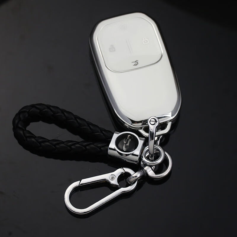 丽田乐道L60钥匙套蔚来l60实体智能遥控包汽车配件保护壳扣男女20 乐道TPU银边黑套装