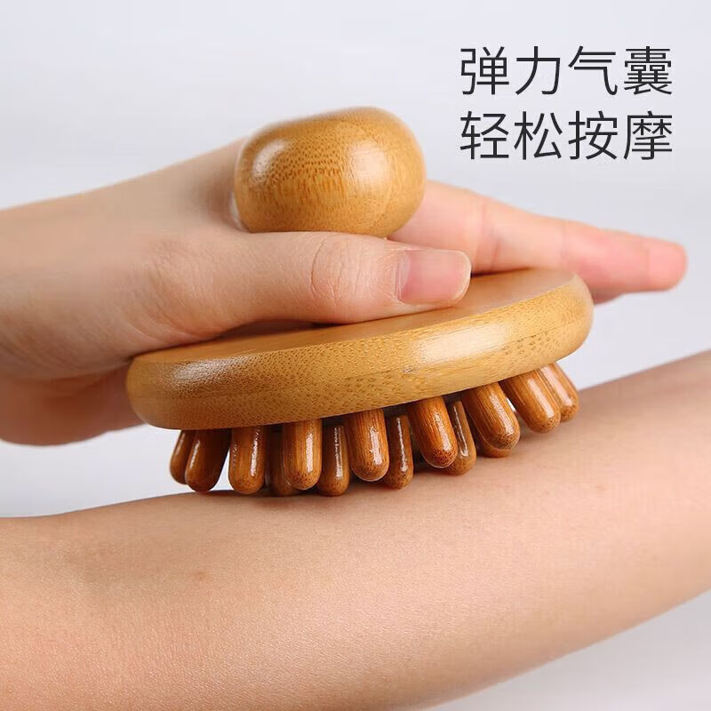 通用木质手动经络刷全身通用疏通经络仪器揉肚子揉腹部开背三角按摩器 经络按摩刷新款-无礼品