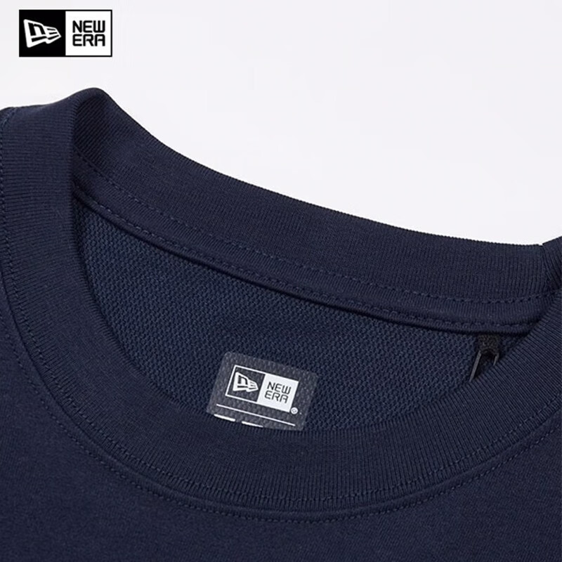 NEW ERA纽亦华MLB印花圆领腰果花运动短袖T恤情侣男女同款NY宽松 藏青色 常规 13546478 L