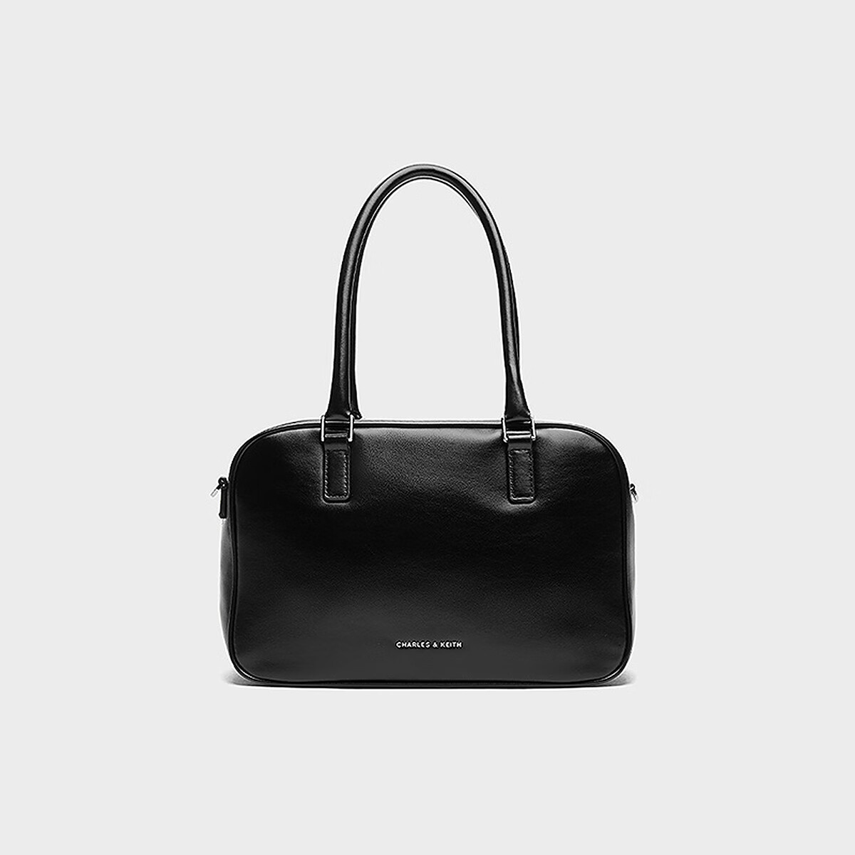 CHARLES&KEITH寬肩帶手提波士頓包斜挎包CK2-30271398禮物送女友 CK2-30271398Noir黑色 M