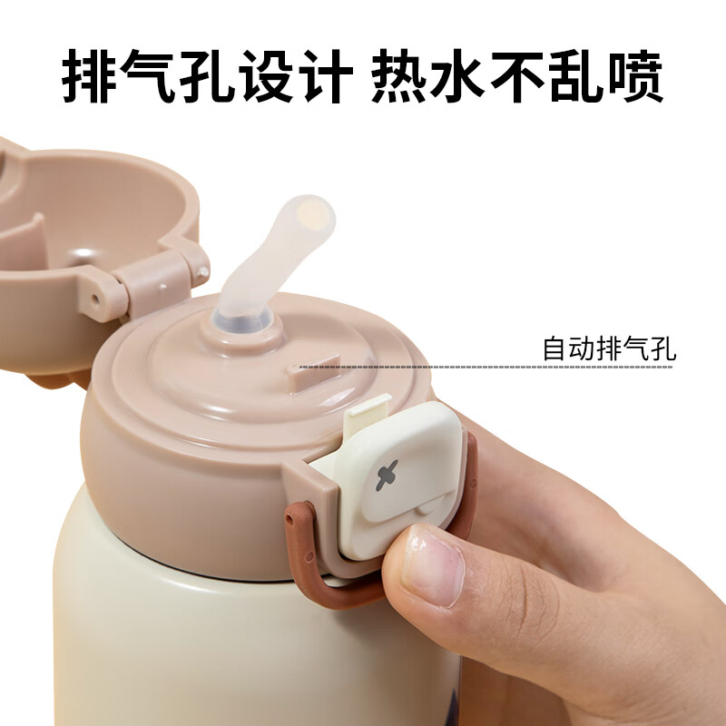 日康（rikang）保温杯 儿童水杯316不锈钢学生杯幼儿园上学专用水杯 【一杯双盖+杯套】B4026蓝色 550ml