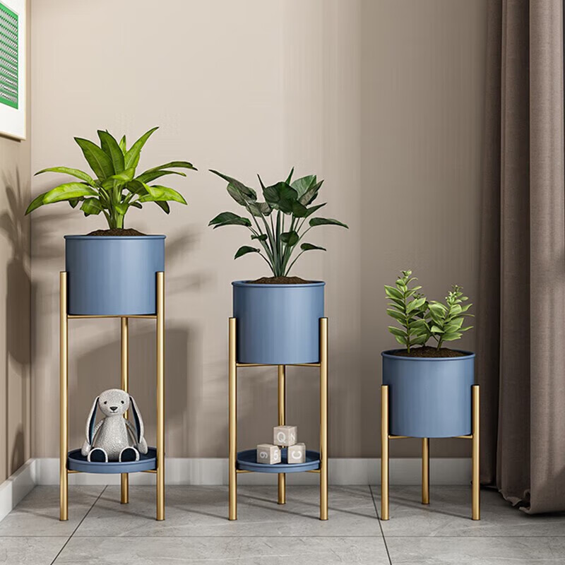 蜗家(wojia)花架铁艺花架客厅阳台花架子客厅落地式阳台简约花盆架