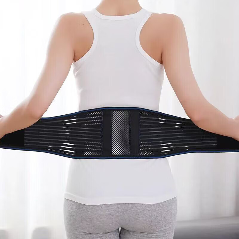 通用八段锦护腰带护腰夏季腰带透气腰间盘男女腰托四季专用薄 黑色夏  M码适合(80120斤)