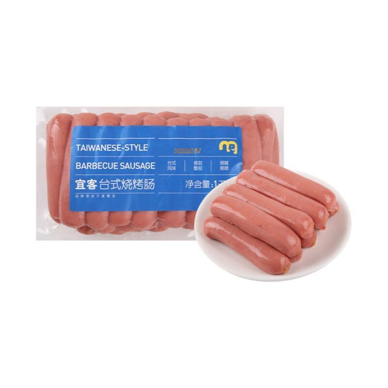 宜客火山石烤肠1kg台式烧烤肠1kg原味香肠烤肠热狗肠早餐火腿肠 宜客 台式烧烤肠1kg 普通快递