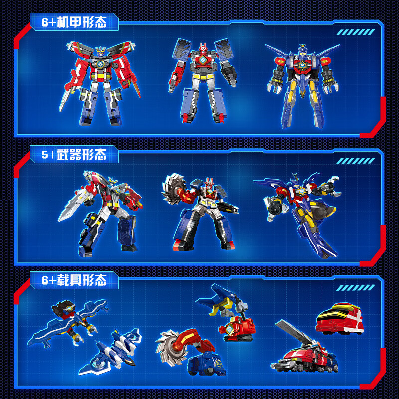 奥迪双钻巨神战击队变形机器人组合机甲惊喜男孩儿童玩具圣诞圣诞礼物 传奇版冲锋战击王