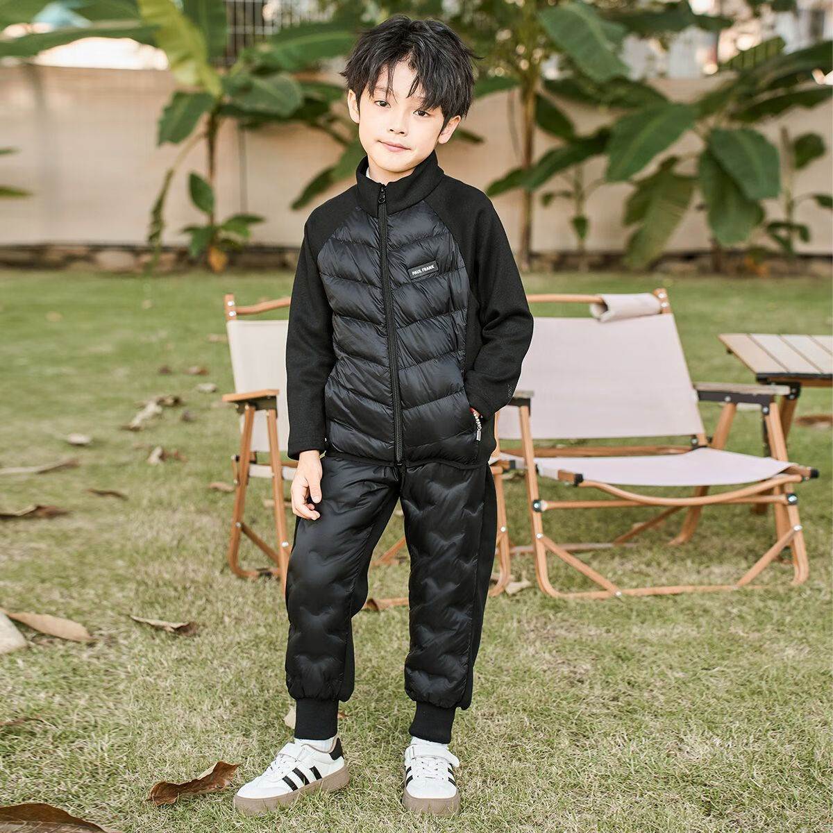 大嘴猴(paul frank)儿童羽绒裤2025秋冬新款中大童保暖防寒男女童休闲外穿厚下装 黑色 140