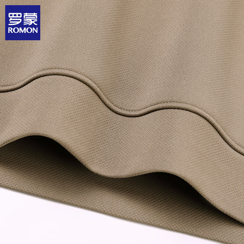 罗蒙(ROMON)加绒加厚男士假两件t恤2025秋冬季新款保暖针织打底衫男装上衣 哈青 2XL