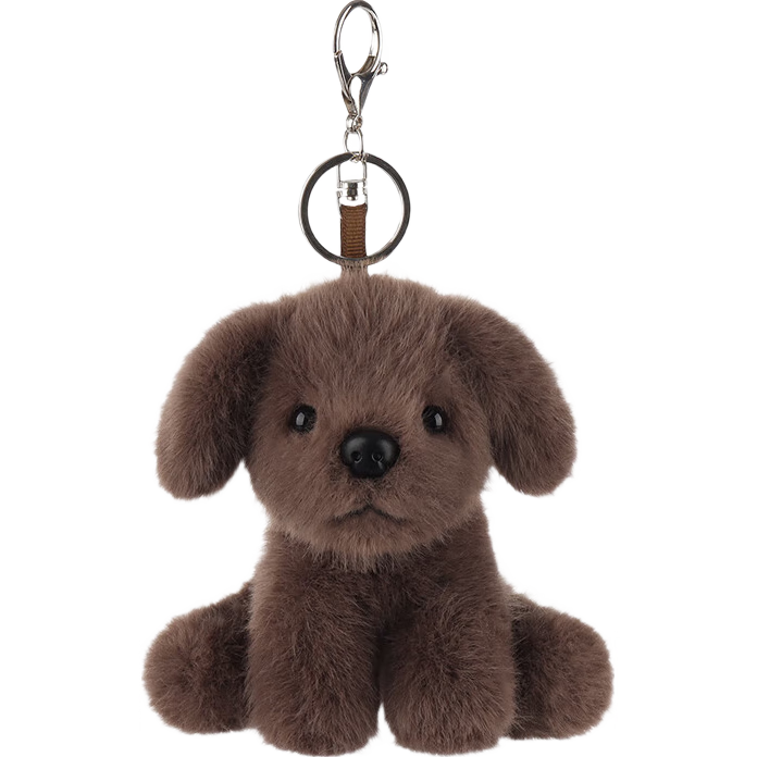 Apricot Lamb拉布拉多鑰匙扣書(shū)包掛件公仔可愛(ài)玩偶毛絨包包車(chē)掛飾 拉布拉多鑰匙扣—巧克力色 11cm