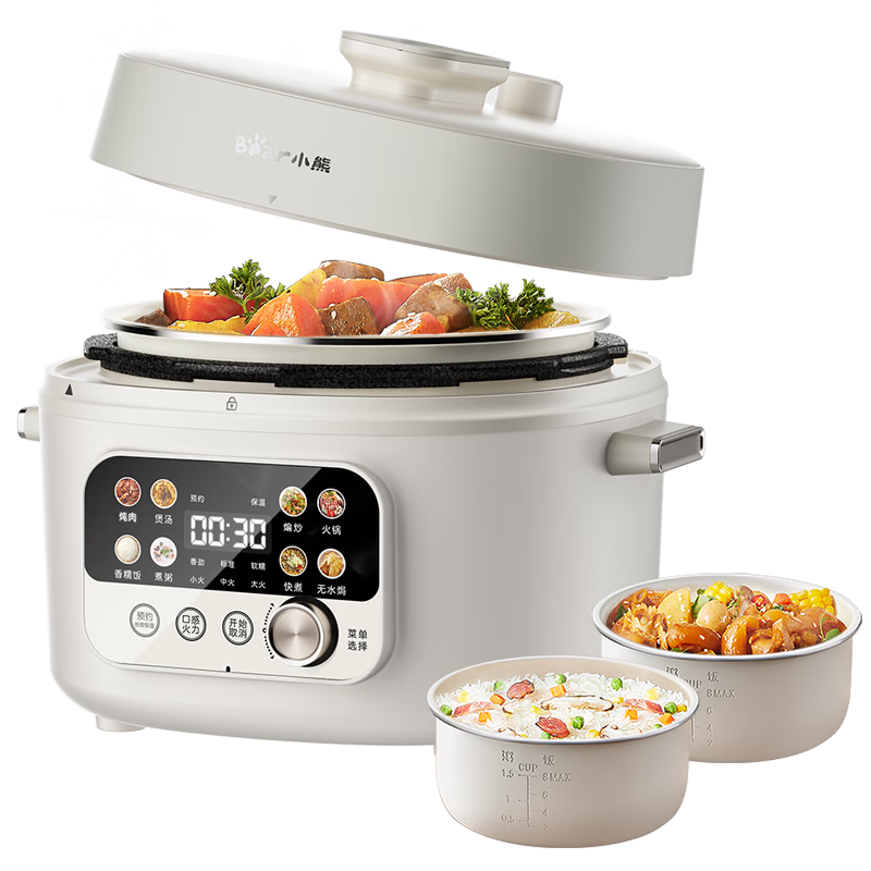 С�ܣ�Bear����ѹ���� 4~5�˵��ѹ�� ���ö๦�� �����������������YLB-C40W5 4��������˫�� 332.1Ԫ(������)