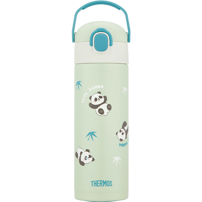 膳魔师熊猫316L不锈钢保温杯儿童学生直饮杯500ml绿