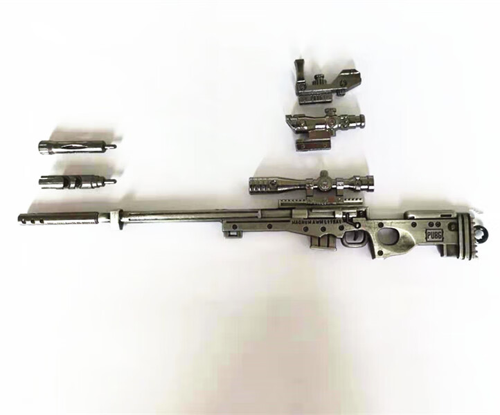 妙普乐新品绝地求生和平精英金属拆卸拼装玩具模型枪8倍镜98kawm416