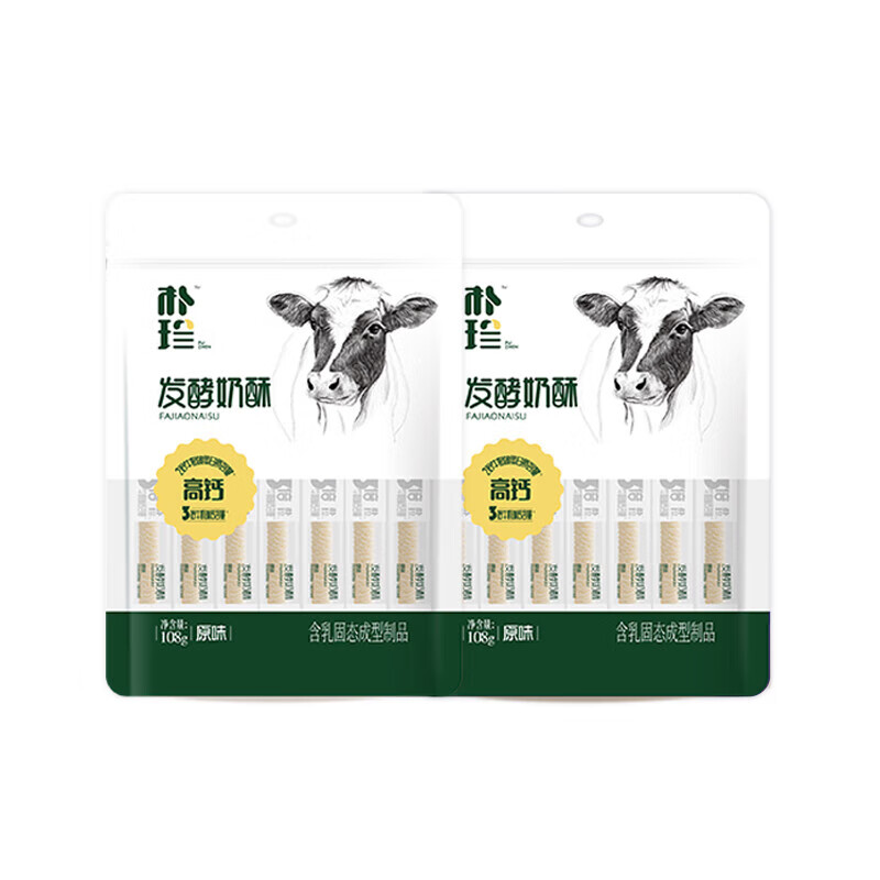 樸珍高鈣奶酪棒牛奶條奶酥酸奶內(nèi)蒙古特產(chǎn)奶條奶棒條奶制品零食 原味108g*2袋