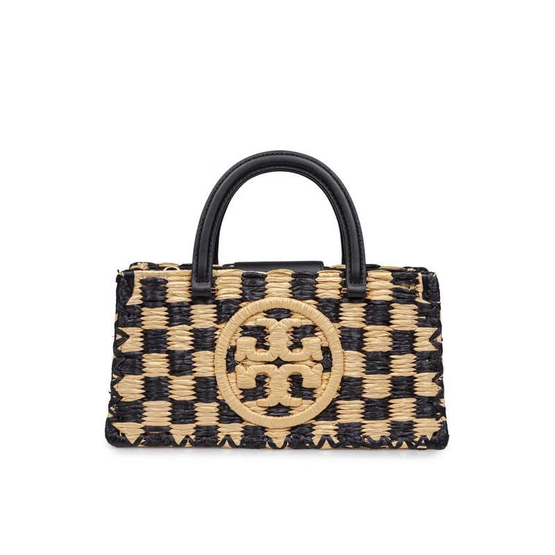 湯麗柏琦（Tory Burch）女士編織包日常攜帶輕便出行時尚搭配單肩斜挎織物材質(zhì)黑白條紋 花色 TU