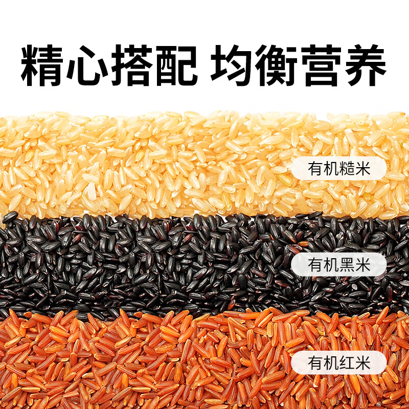 盖亚农场（Gaia Farm）有机糙米 (五谷杂粮米粗粮 真空包装 ） 有机三色糙米2.3kg