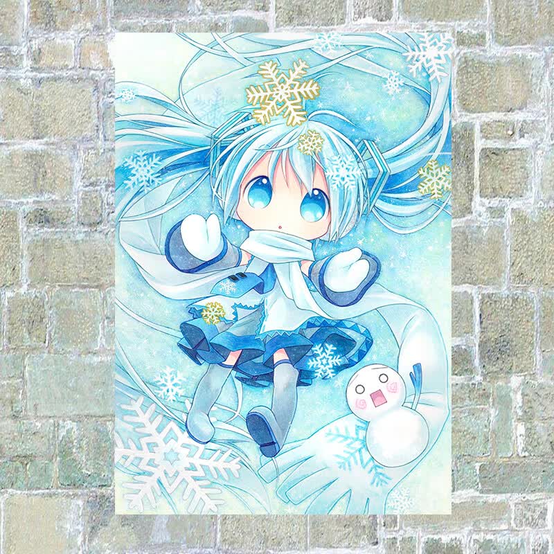 狼天影 初音未来海报动漫周边写真宿舍贴纸寝室墙贴房间墙画卧室可