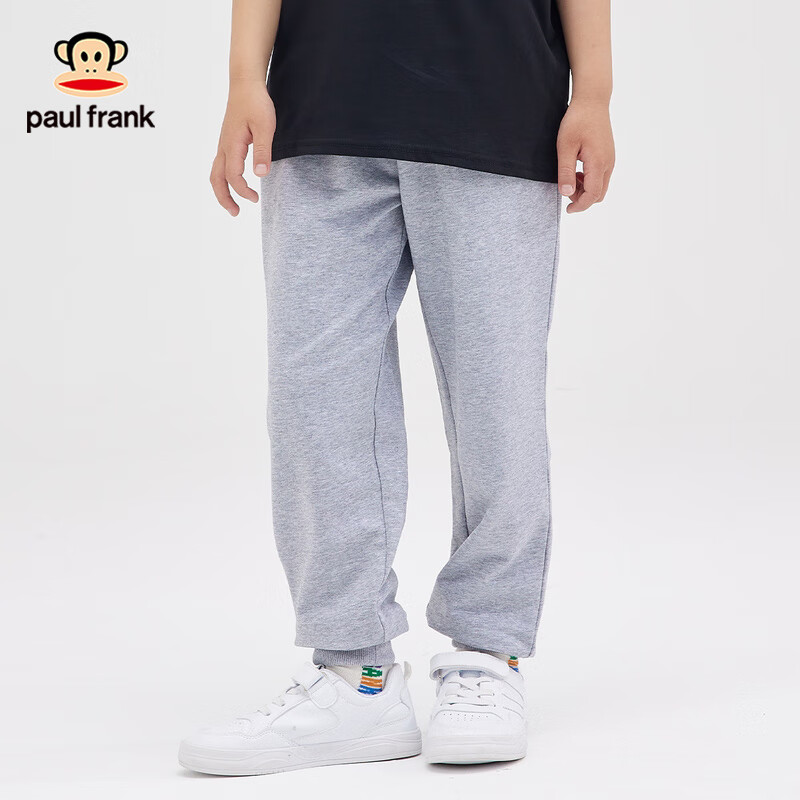 大嘴猴（paul frank）童装儿童长裤2025春秋款舒适休闲男女童运动裤 22AF灰色 130